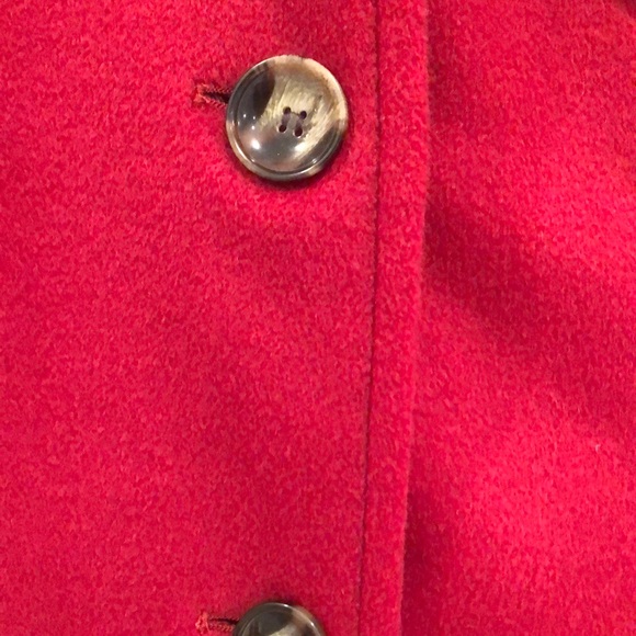 Kenneth Cole Red Wool coat with Belt - Picture 3 of 7